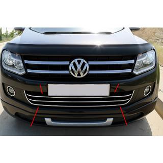 Capace pentru bara fata din otel inox cu design zambet (3 buc) Volkswagen Amarok 2010-2022 foto 1