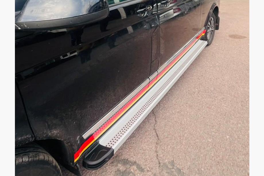 Volkswagen T6 2015-2024 Praguri Laterale Maya V2 (2 buc, Aluminiu) Ampatament Scurt Foto 6