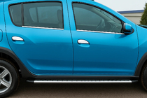 Renault Sandero 2007-2013 Ornamente exterioare geamuri inox (4 buc) foto 1