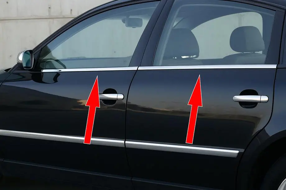 Volkswagen Passat B5 1997-2005 Ornamente exterioare geamuri inox (4 buc) Carmos - Otel Inoxidabil Turcesc Image