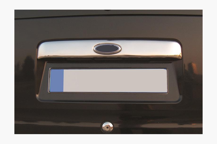 Ford Connect 2006–2009 Ornament cromat deasupra placutei de inmatriculare (montaj pe original, cu loc pentru logo, inox) OmsaLine - Otel Inoxidabil Italian Image