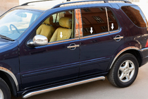 Mercedes ML W163 1997-2005 Ornamente exterioare geamuri inox (6 buc) Carmos - Otel Inoxidabil Turcesc foto 1