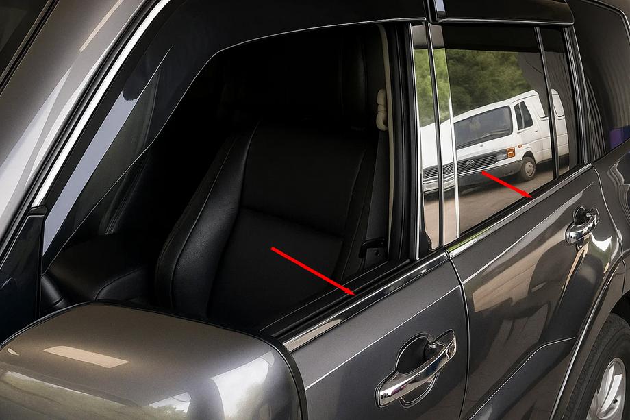 Mitsubishi Pajero Wagon IV 2006-2021 Ornamente Geamuri Otel Inoxidabil (4 buc) Image