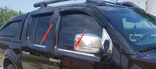 Nissan Navara 2006-2015 Ornamente exterioare geamuri inox (4 buc) foto 4