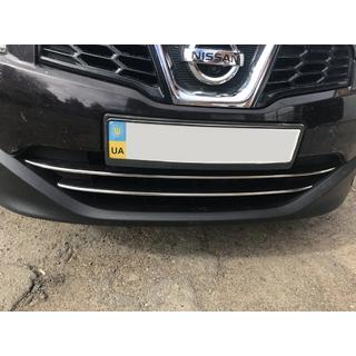 Bari pentru grila inferioara (2 buc, inox) Nissan Qashqai 2010-2014 foto 1