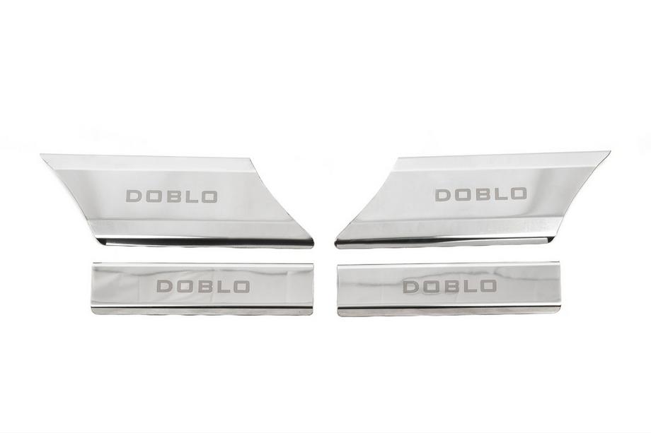Fiat Doblo I 2005-2010 Protectii praguri interioare (Carmos V1, otel inoxidabil) 4 Usi Image