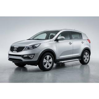 Praguri Laterale Allmond Grey (2 buc, Aluminiu) Kia Sportage 2010-2015 foto 1