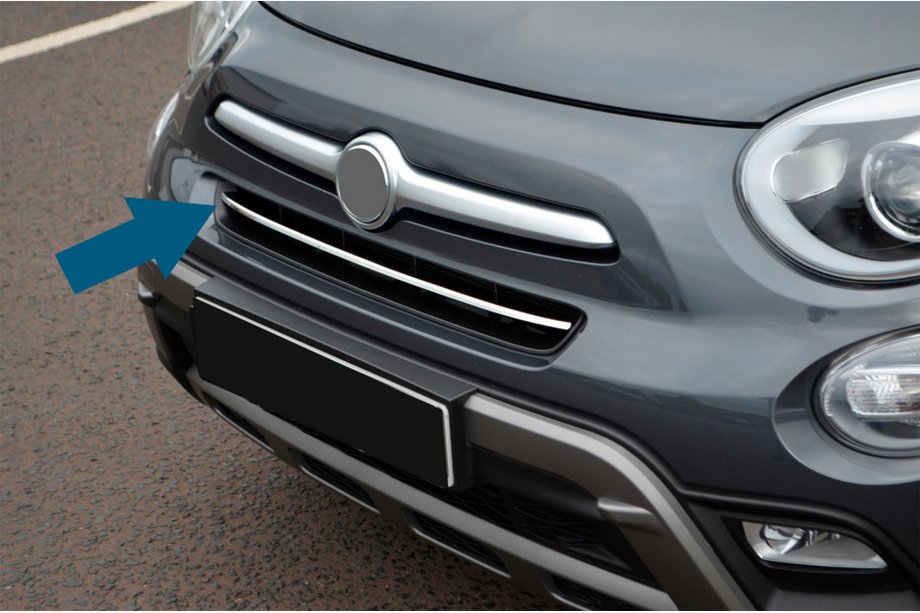 Fiat 500X 2014-2024 Protectie bara fata din otel inoxidabil Image