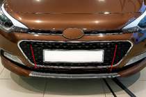 Hyundai I-20 2014-2020 Ornament grila 2014-2018 (2 buc, inox) foto 3
