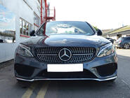 Mercedes C-class W205 2014-2021 Grila Fata Diamond Silver (pentru Avantgarde/AMG-Line/C43 AMG) 2018+, cu camera foto 19