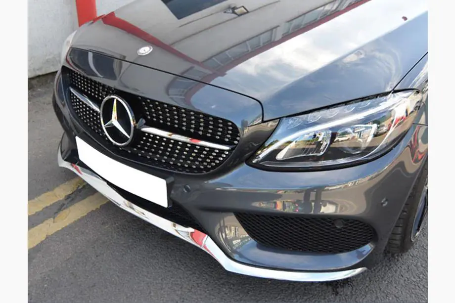 Mercedes C-class W205 2014-2021 Grila Fata Diamond Silver (pentru Avantgarde/AMG-Line/C43 AMG) Foto 16
