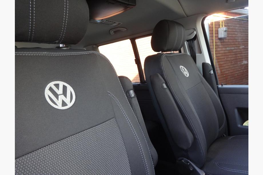Volkswagen T5 2010-2015 Huse Auto (Piele Ecologica↗Textil, Premium) Set Complet Interior ↗ Scaune Fata (1↗1) Foto 9