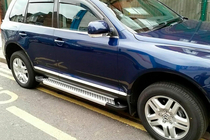 Volkswagen Touareg 2002–2010 Praguri Laterale Allmond Grey (2 buc, Aluminiu) foto 1