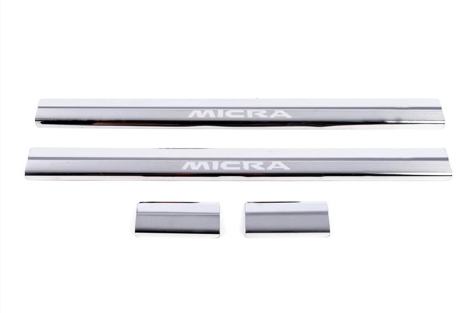 Nissan Micra K12 2003-2010 Protectii prag Carmos (4 buc, inox) Foto 2