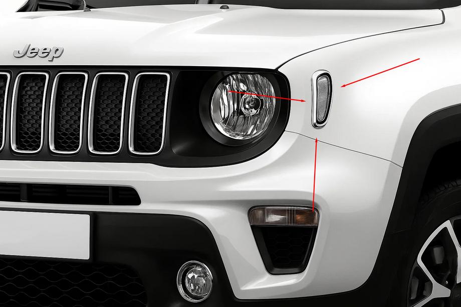 Jeep Renegade 2014- Capace crom pentru semnalizari laterale (2 buc otel inox) Image