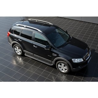 Praguri Laterale Tayga Black (2 buc, Aluminiu) Chevrolet Captiva 2006-2019 foto 1