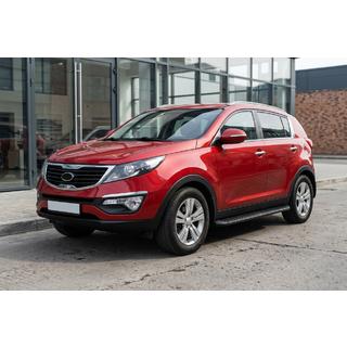 Praguri Laterale Tayga Black (2 buc, Aluminiu) Kia Sportage 2010-2015 foto 1