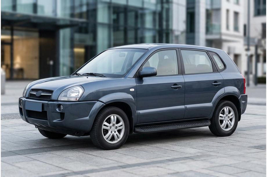 Hyundai Tucson JM 2004- Praguri Laterale Tayga Black (2 buc, Aluminiu) Foto 1