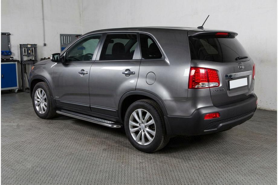 Kia Sorento II XM 2009-2014 Praguri Laterale Maydos V2 (2 buc, Aluminiu si Otel Inoxidabil) 2013-2016 Image