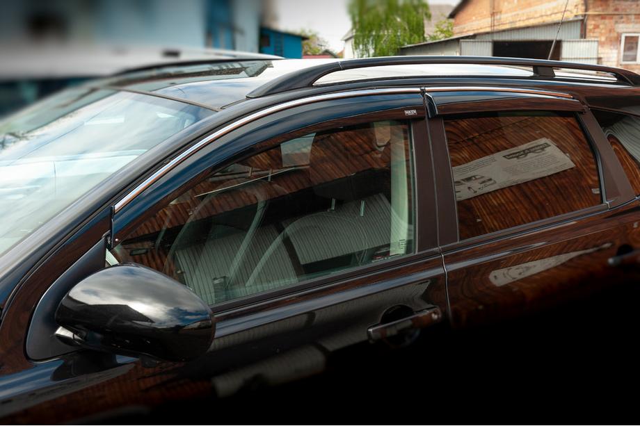 Nissan Qashqai 2007-2010 Deflectoare geamuri cu ornament cromat (4 buc, Niken) Foto 1