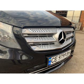 Capace Grila 2014-2020 (5 buc, BlackChrome) Mercedes Vito/V-class W447 2014- foto 3