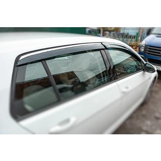 Deflectoare geamuri cu ornament cromat HB (4 buc, Niken) Volkswagen Golf 7/E-Golf 2012-2020 foto 2