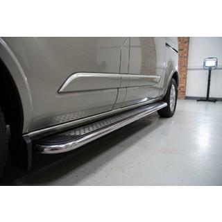 Praguri Laterale Maydos V2 (2 buc, Aluminiu si Otel Inoxidabil) Ford Custom 2013-2022 foto 1