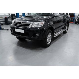 Praguri Laterale Maydos V2 (2 buc, Aluminiu si Otel Inoxidabil) Toyota Hilux 2006-2015 foto 1