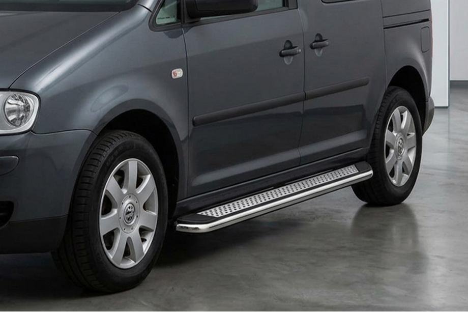 Volkswagen Caddy 2010-2015 Praguri Laterale Maydos V2 (2 buc, Aluminiu si Otel Inoxidabil) Image