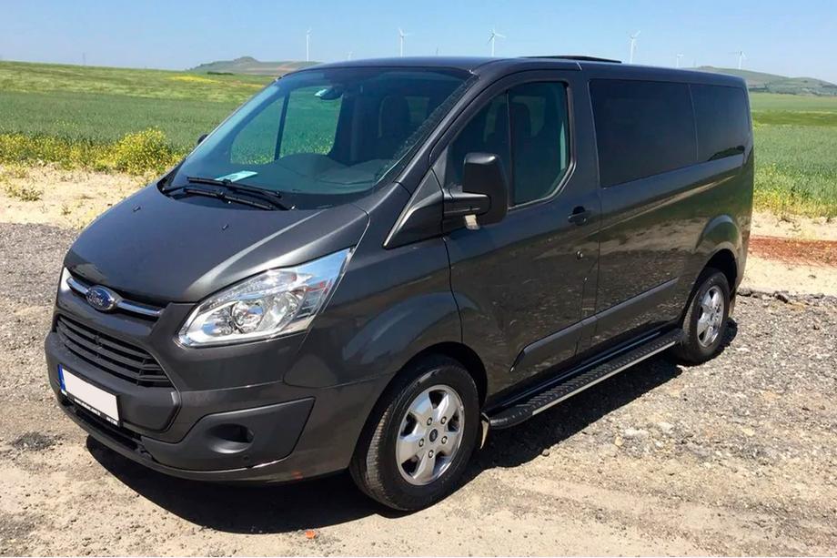 Ford Custom 2013-2022 Praguri laterale Bosphorus Grey (2 buc, aluminiu) Ampatament Lung Foto 2