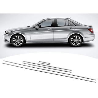 Capace ornamente geamuri cromate (6 buc, inox) Mercedes C-class W204 2007-2015 foto 2