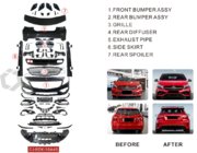 Mercedes A-class W176 2012-2018 Kit Caroserie (A45 AMG) foto 3