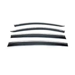 Deflectoare geamuri cu ornament cromat HB (4 buc, Niken) foto 2