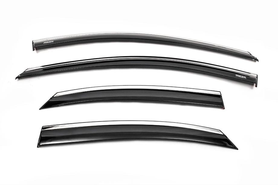 Ford Focus II 2008-2011 Deflectoare geamuri cu ornament cromat SD/HB (4 buc, Niken) Image