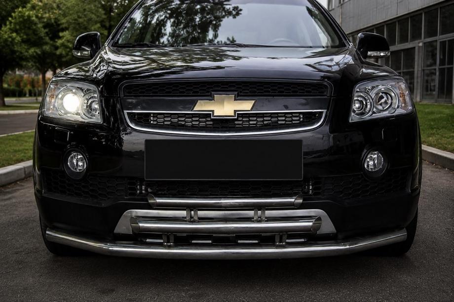 Chevrolet Captiva 2006-2019 Protectie fata tripla (inox) Foto 1