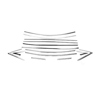 Set complet ornamente cromate pentru geamuri (14 buc, inox) foto 2