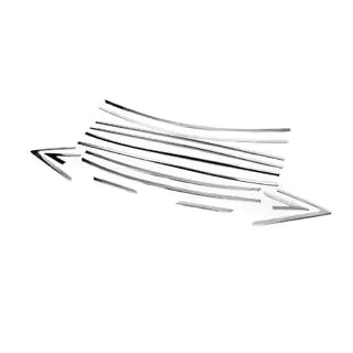 Set complet ornamente cromate pentru geamuri (14 buc, inox) foto 3
