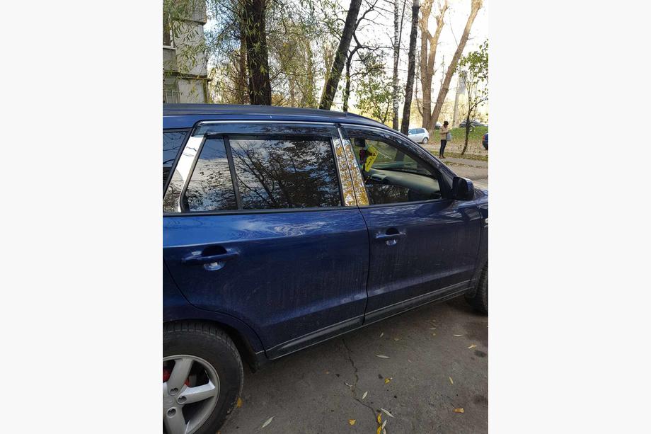 Hyundai Santa Fe 2 2006-2012 Ornamente Stalpi Usa din Otel Inoxidabil (6 buc) Image