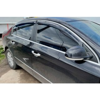Deflectoare geamuri cu ornament cromat SD (4 buc, HIC) foto 1