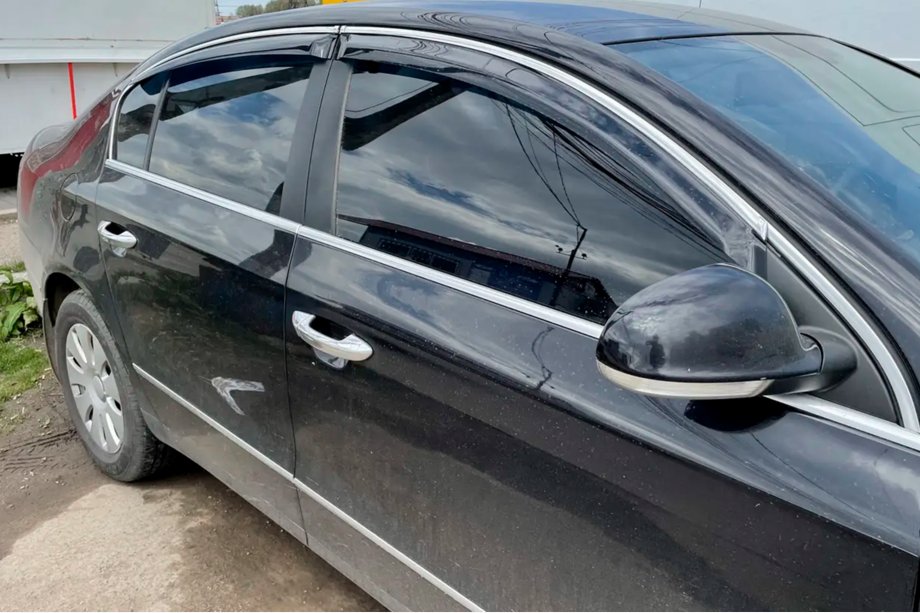 Volkswagen Passat B6 2006-2012 Deflectoare geamuri cu ornament cromat SD (4 buc, HIC) Image