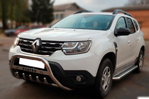 Renault Duster 2018-2024 Bullbar cu inscriptie WT004 (inox) foto 2