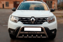 Dacia Duster 2018-2024 Bullbar cu inscriptie WT004 (inox) foto 1