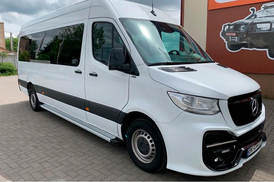 Mercedes Sprinter W907/W910 2018- Praguri Laterale Maya V2 (2 buc, Aluminiu) Ampatament Mediu - Tractiune Spate Foto 3