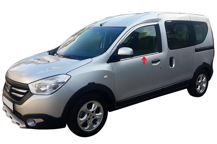 Dacia Dokker 2013-2022 Ornamente geamuri (2 buc, inox) Image