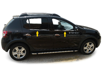 Dacia Sandero 2013-2020 Ornamente geamuri inox OmsaLine - Otel Inoxidabil Italian foto 1