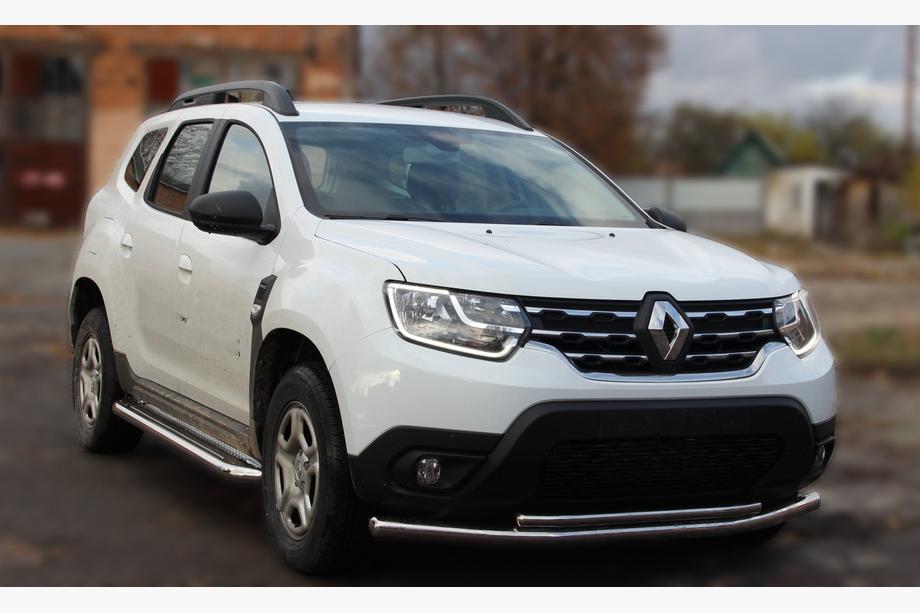 Dacia Duster 2008-2018 Protectie Fata ST014 (Inox) d60/60 Foto 3