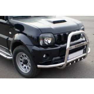 Bull bar QT007-Exclusive (cu inscriptie, inox) foto 4