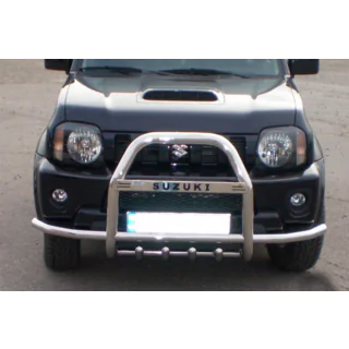 Bull bar QT007-Exclusive (cu inscriptie, inox) foto 1