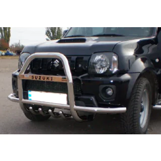 Bull bar QT007-Exclusive (cu inscriptie, inox) foto 3