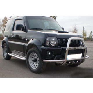 Bull bar QT007-Exclusive (cu inscriptie, inox) foto 2